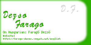 dezso farago business card