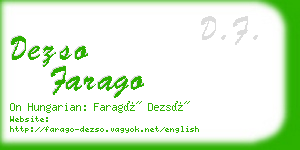 dezso farago business card